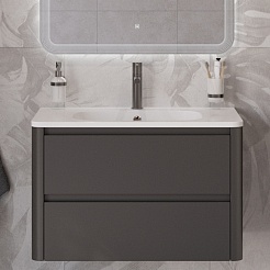 Cezares Тумба под раковину Relax 80 подвесная оружейная сталь – фотография-10