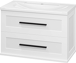 Misty Тумба под раковину Модерн 80 подвесная белая – фотография-3