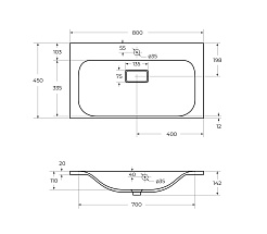 BelBagno Мебельная раковина 80/45 BB800/450-LV-MR-FT – фотография-3
