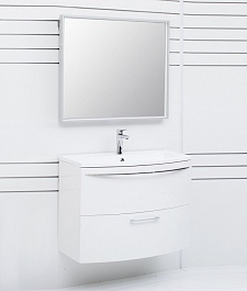 De Aqua Мебель для ванной Лонг 90, зеркало Алюминиум – фотография-2