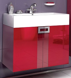  Тумба с раковиной "Point 80" красная – фотография-1
