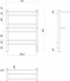 Lemark Полотенцесушитель электрический Pramen П7 500x700 R хром – фотография-4