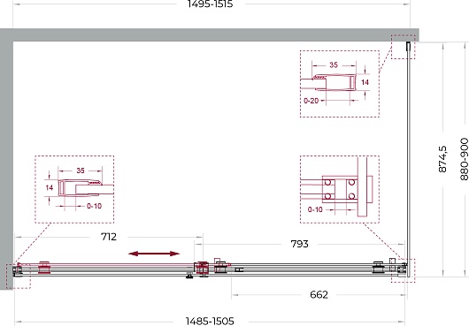 BelBagno Душевой уголок Soft Close-2 SOFT_CLOSE-2-AH-1-150/90-C-Cr 150x90 профиль хром стекло прозрачное – фотография-12