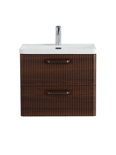 BelBagno Тумба с раковиной Due 60 подвесная Noce ручки Матовый тёмный никель – картинка-5