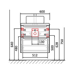 Jorno Тумба с раковиной Wood 60 серая столешница темная – фотография-8