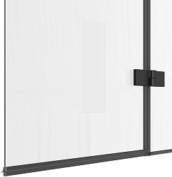 Teymi Шторка на ванну Anni 100x140 профиль черный матовый стекло прозрачное – фотография-4