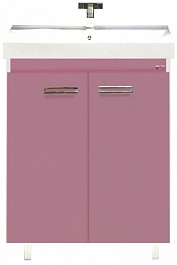 Misty Тумба для умывальника Джулия QVATRO 60 прямая розовая – фотография-1