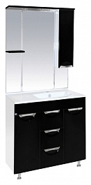 Misty Зеркальный шкаф Кристи 90 R черный, эмаль – фотография-2