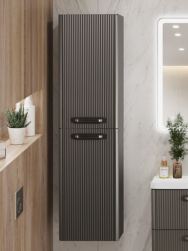 BelBagno Шкаф подвесной Due 40/150 оружейная сталь ручки Матовый атласный никель – картинка-9