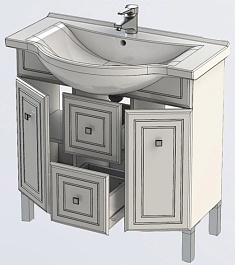Aquanet Тумба с раковиной "Стайл 85" с ящиками – фотография-4