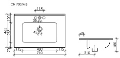 Sancos Тумба с раковиной Libra Floor 70 дуб галифакс натуральный раковина Element 71 CN7007MB – фотография-7