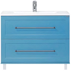 Misty Мебель для ванной Марта 100 напольная бирюзовая – фотография-2