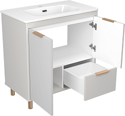 Brevita Тумба под раковину Risacca Crema 80 серая – фотография-4