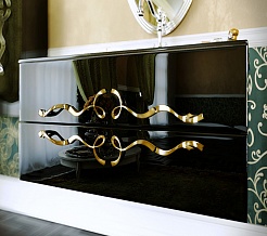 Clarberg Мебель для ванной "Due Amanti 100" черный, ручки золото – фотография-3