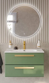 BelBagno Мебель для ванной Eco Cer-N 80 CZR-8095-80 фисташковый софт ручки сатиновое золото – фотография-1