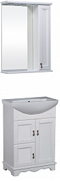 Bas Мебель для ванной Варна 65 белый, глухие дверцы, зеркало-шкаф – фотография-1