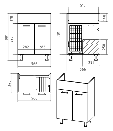 Misty Тумба с раковиной Классик 60 прямая – фотография-2