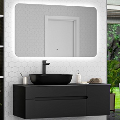 Misty Мебель для ванной Роял 120 подвесная черная матовая – фотография-1