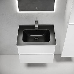 Sancos Тумба с раковиной Urban 60 белый глянец раковина Element 61 CN7001MB – фотография-5