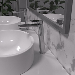 Paini Смеситель для раковины Nove 09CR205LL с длинным изливом, высокий, хром – фотография-3