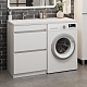 Onika Тумба с раковиной Милтон 120 L под стиральную машину белая – фотография-11