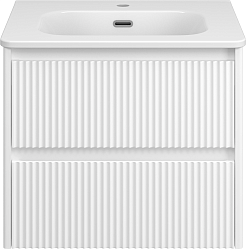 Brevita Тумба с раковиной Riva 60 подвесная белая – фотография-1