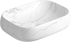 Ceruttispa Раковина накладная 56.5 CR0086 MMW2 мрамор белый матовый – фотография-1