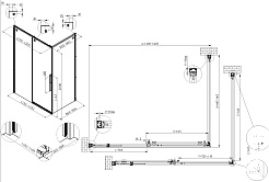 Vincea Душевой уголок Ultima 120x90 VSR-7UL9012CLG профиль брашированное золото стекло прозрачное – фотография-3