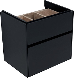 Aquanet Тумба под раковину Бруклин 60 подвесная черная матовая – фотография-3