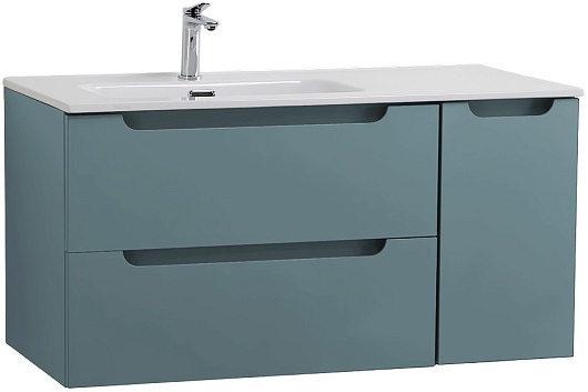 BelBagno Тумба с раковиной Etna 100 L подвесная голубая матовая – картинка-3
