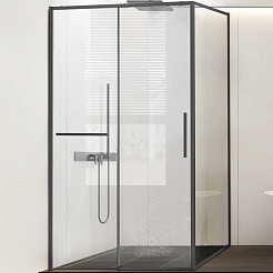 Vincea Душевой уголок Slim Soft 150x100 VSR-1SS1015CLGM профиль вороненая сталь стекло прозрачное – фотография-1