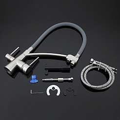 Gappo Смеситель для кухни G4398 сатин/серый – фотография-3