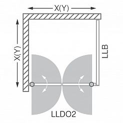 Roltechnik Двойные двери в нишу LLDO2/800 transparent – фотография-7