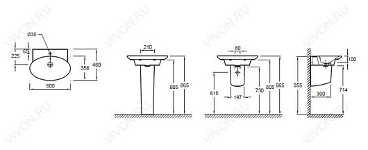 Jacob Delafon Тумба с раковиной Presquile 60 палисандр – картинка-3