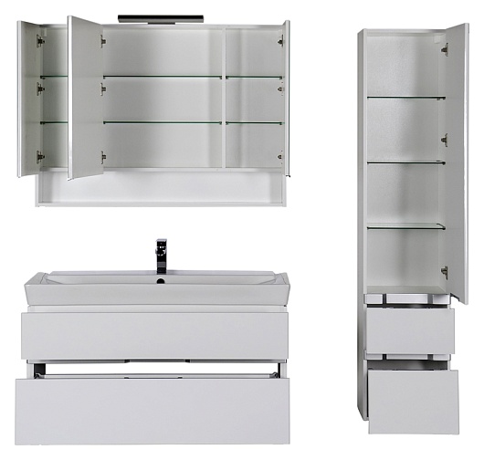 Aquanet Мебель для ванной "Виго 120" белая – фотография-6