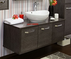 Sanflor Тумба для умывальника Румба 120 венге, патина серебро – фотография-1