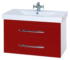 Misty Тумба для умывальника Эмилия 90 подвесная красная – фотография-1