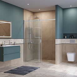 BelBagno Душевая дверь в нишу Soft Close-2 SOFT_CLOSE-2-BF-1-160-C-Cr 160x200 профиль хром стекло прозрачное – фотография-4