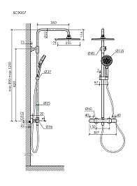Sancos Душевая система Etna с термостатом брашированный никель PVD покрытие SC9007BN – фотография-3