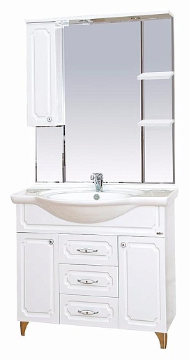 Misty Мебель для ванной Александра 85 L белый металлик – фото-1