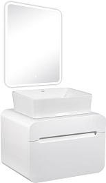 Runo Тумба с раковиной Ницца 60 Tre подвесная белая – фотография-5