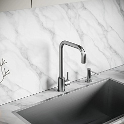 Sancos Смеситель для кухни Stainless с поворотным Г изливом нержавеющая сталь SC12002SS – фотография-2