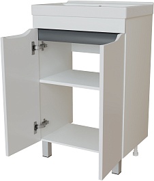 Mixline Тумба с раковиной Лайн 60 белая – фотография-2