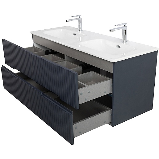 Cezares Тумба под раковину Duet-N 120 с 4 ящиками подвесная grafito – картинка-3