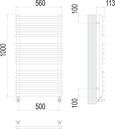 Terminus Полотенцесушитель водяной Кремона П16 500x1000 хром – фотография-3