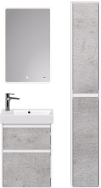 Dreja Мебель для ванной Slim 65 подвесная белая/бетон – фотография-2