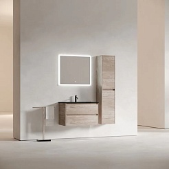 Sancos Тумба с раковиной Libra 80 дуб галифакс натуральный раковина Element 81 CN7005MB – фотография-7