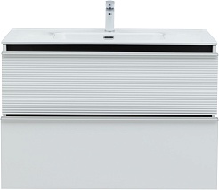 Aquanet Тумба с раковиной Вита 100 Flat подвесная белая матовая – фотография-7
