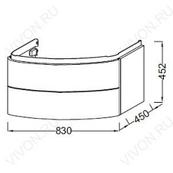 Jacob Delafon Тумба с раковиной "Presquile 100" титан – фотография-4