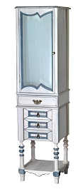 Атолл Шкаф-пенал "Флоренция" ivory old (синяя патина) – фотография-1